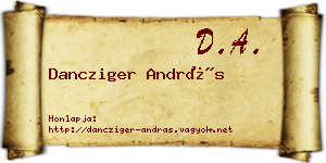 Dancziger András névjegykártya